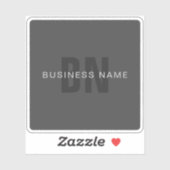 Sticker Monogramme moderne gris foncé modifiable Modèle de (Feuille)