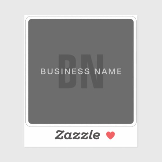 Sticker Monogramme moderne gris foncé modifiable Modèle de (Feuille)