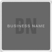 Sticker Monogramme moderne gris foncé modifiable Modèle de (Devant)