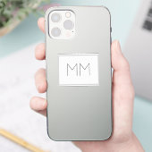 Sticker Monogramme Moderne Minimaliste Nom Initiales (Téléphone)
