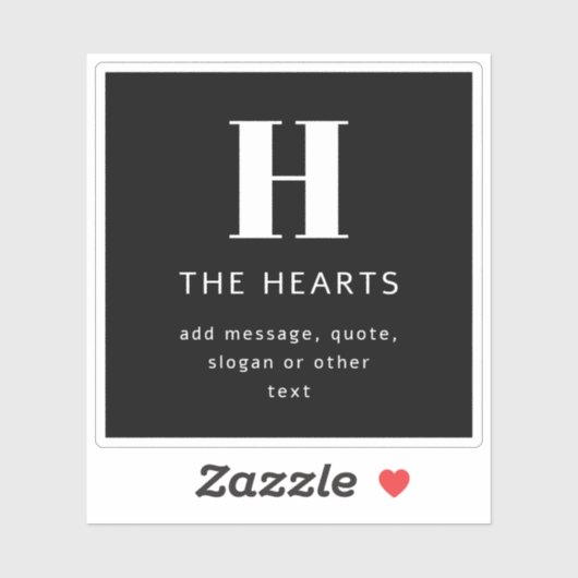 Sticker Monogramme moderne modifiable Nom et message | Noi (Feuille)