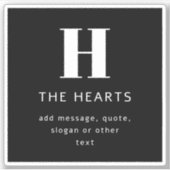 Sticker Monogramme moderne modifiable Nom et message | Noi (Devant)