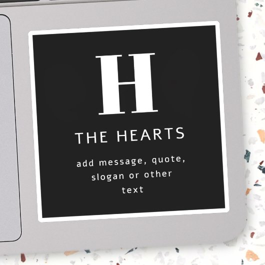 Sticker Monogramme moderne modifiable Nom et message | Noi