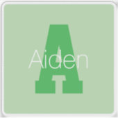 Sticker Monogramme moderne | Pale & Kelly Green (Devant)