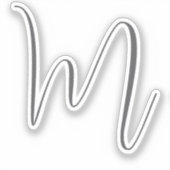Sticker Monogramme Moderne Simple Minimaliste Uni (Recto)