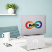 Sticker Monogramme Neurodiversité Autisme Acceptation Arc- (Ordinateur portable sur le bureau)