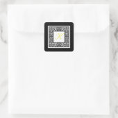 Sticker monogramme noir, blanc et jaune Damas (Sac)