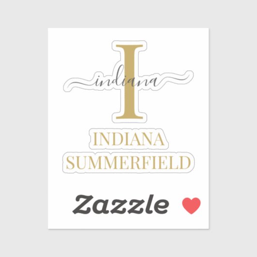 Sticker Monogramme Nom initial Typographie (Feuille)