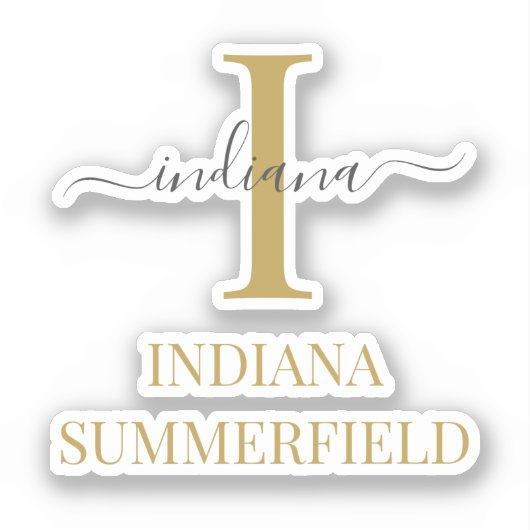 Sticker Monogramme Nom initial Typographie (Recto)