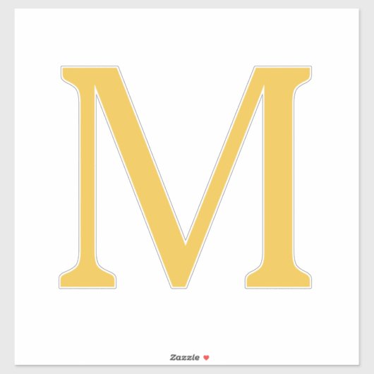 Sticker Monogramme Nom personnalisé initial Gold Golden Ye (Feuille)