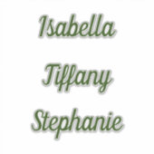 Sticker Monogramme Nom Vert Forêt Baby Shower Anniversaire (Devant)