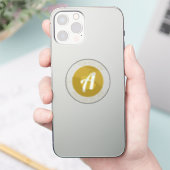 Sticker Monogramme or élégant ou ajouter un logo | transpa (Téléphone)