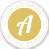 Sticker Monogramme or élégant ou ajouter un logo | transpa (Recto)