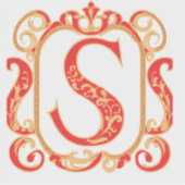Sticker Monogramme ornemental antique - capital S (Devant)
