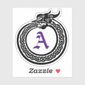 Sticker Monogramme personnalisé Style Celtique Ouroboros (Feuille)