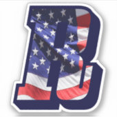 Sticker Monogramme R American Flag LETTRE R INITIALE USA (Devant)
