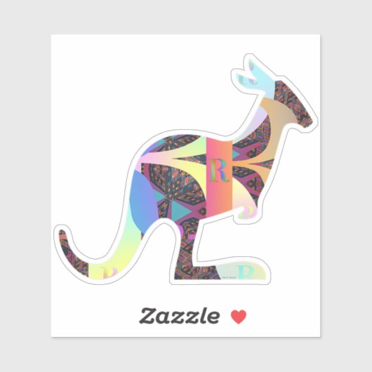 Sticker Monogramme R Kangaroo (Feuille)