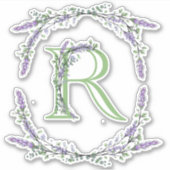 Sticker Monogramme R Lavender Eucalyptus (Devant)