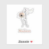 Sticker Monogramme Respirez simplement Pissenlit Yoga Soin (Feuille)