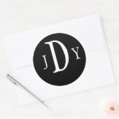Sticker Monogramme rond Preppy (Enveloppe)