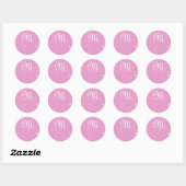 Sticker Monogramme rose (Feuille)
