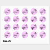 Sticker Monogramme rose et noir (Feuille)