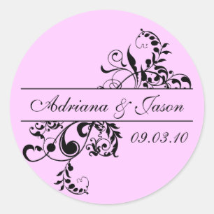 Sticker Monogramme rose et noir