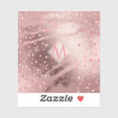 Sticker Monogramme ROSEGOLD Métallurgie Foil Confetti Look (Feuille)