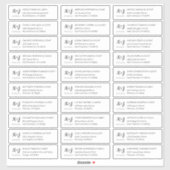 Sticker Monogramme simple moderne Mariage Nom d'hôte Adres (Feuille)