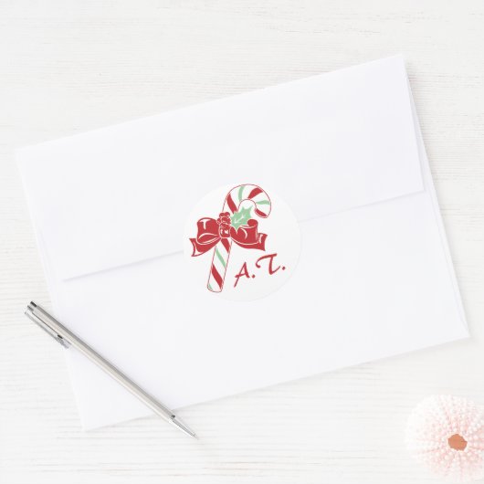 Sticker Monogramme Sucre de canne Vert Rouge (Enveloppe)