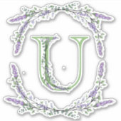 Sticker Monogramme U Lavender Eucalyptus (Devant)
