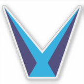 Sticker Monogramme V Lettre Bleue (Devant)