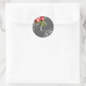 Sticker Monogramme vintage et Rose (Sac)
