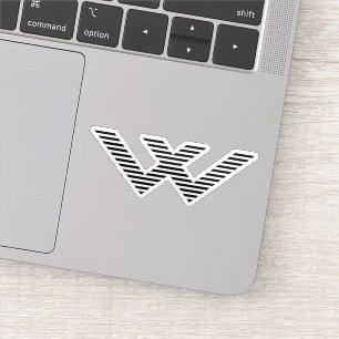 Sticker Monogramme W de lettre de ligne minimal unique cré