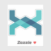 Sticker Monogramme X Lettre Classique Bleue (Feuille)