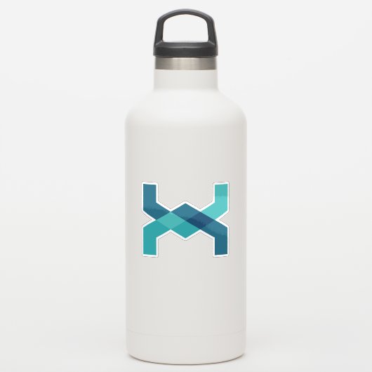 Sticker Monogramme X Lettre Classique Bleue (Gourde)