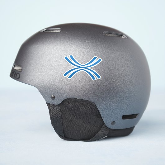 Sticker Monogramme X Lettre Classique Croix (Côté casque)