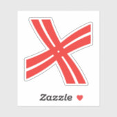 Sticker Monogramme X Lettre Classique Croix (Feuille)