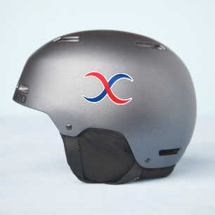 Sticker Monogramme X Lettre Rouge et Bleu Moderne et Class