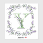 Sticker Monogramme Y Lavender Eucalyptus (Feuille)