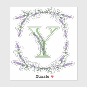 Sticker Monogramme Y Lavender Eucalyptus