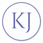 Sticker Monogrammes Couple Nom bleu Lettres initiales Mari (Devant)