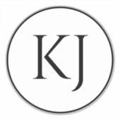 Sticker Monogrammes Couple Nom Lettres Initiales Noir Blan (Devant)