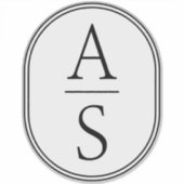 Sticker Monogrammes Initiales Bagages simples modernes (Devant)