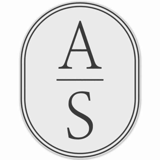 Sticker Monogrammes Initiales Bagages simples modernes (Devant)