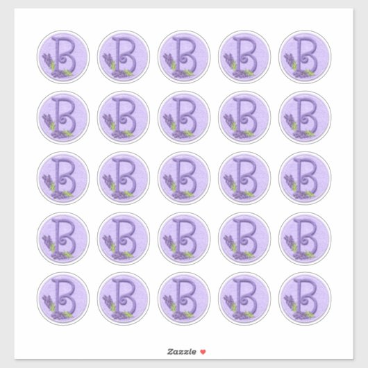 Sticker Monogrammes Lavande Style Felt (Feuille)