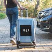 Sticker Monogrammes Nom Black White Minimal Simple Mariage (Valise Insitu)