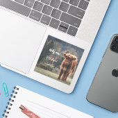 Sticker Monographie de veau de vache Highland premier anni (Ordinateur portable avec iPhone)