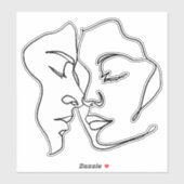 Sticker Monoline Couple : L'amour dans chaque lign (Feuille)