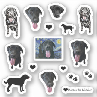 Sticker Monroe, le chien drôle du Labrador